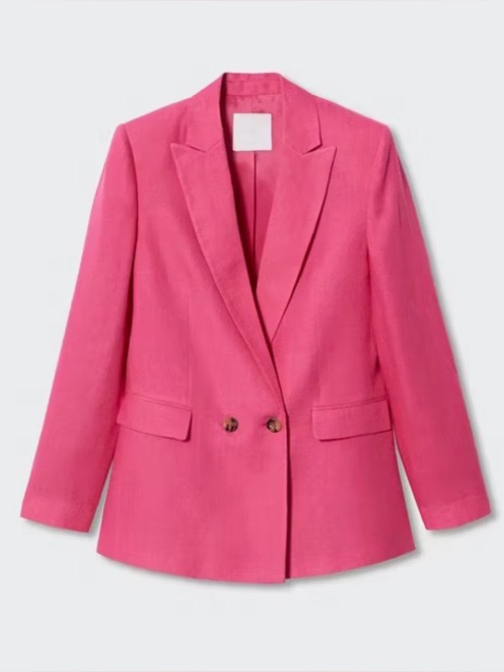 Mango Hot Pink Double-Breasted  Blazer